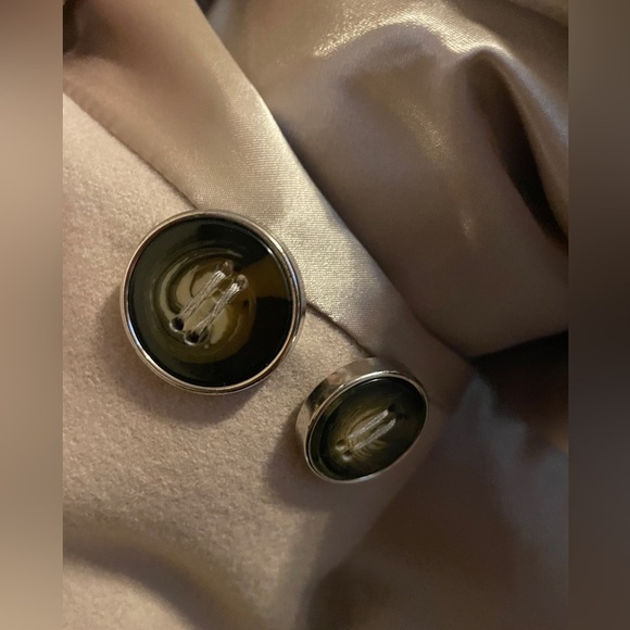 Kenneth Cole New York Tan Pea Coat Sz 8 - Picture 3 of 10